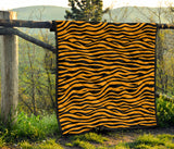 Bengal Tigers Skin Print Pattern Background Premium Quilt