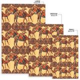 Camel Polynesian Tribal Design Pattern Area Rug