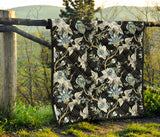 Japanese Crane Ornament Elements Premium Quilt