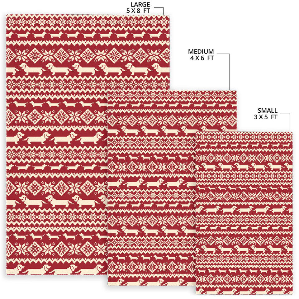 Dachshund Nordic Pattern Area Rug