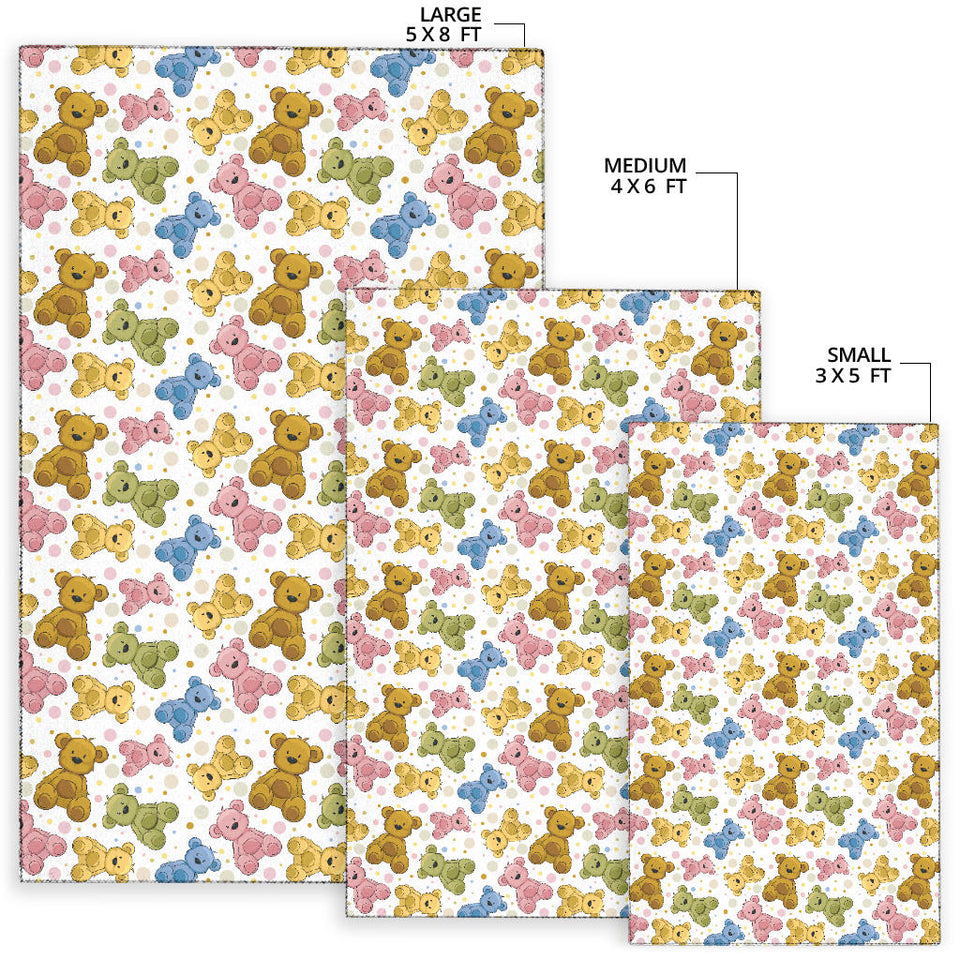 Teddy Bear Pattern Print Design 01 Area Rug