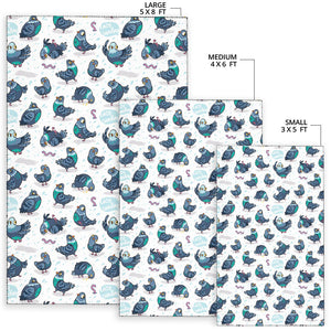 Pigeon Pattern Print Design 02 Area Rug