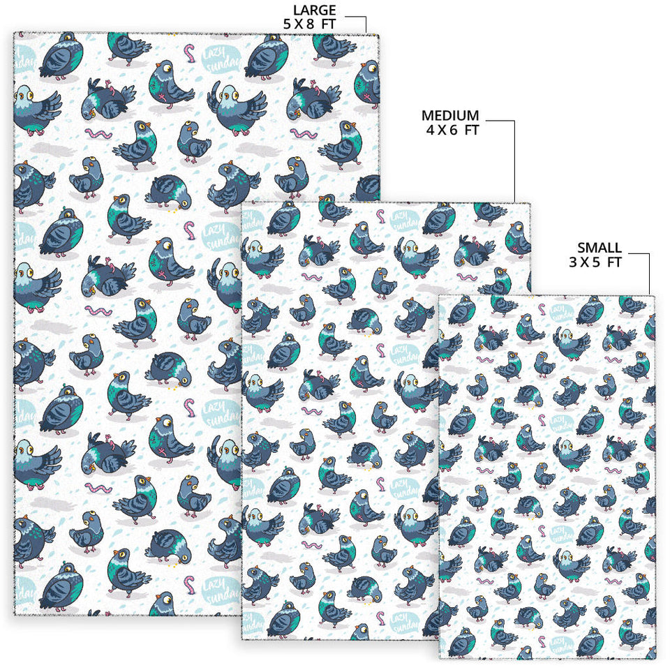 Pigeon Pattern Print Design 02 Area Rug