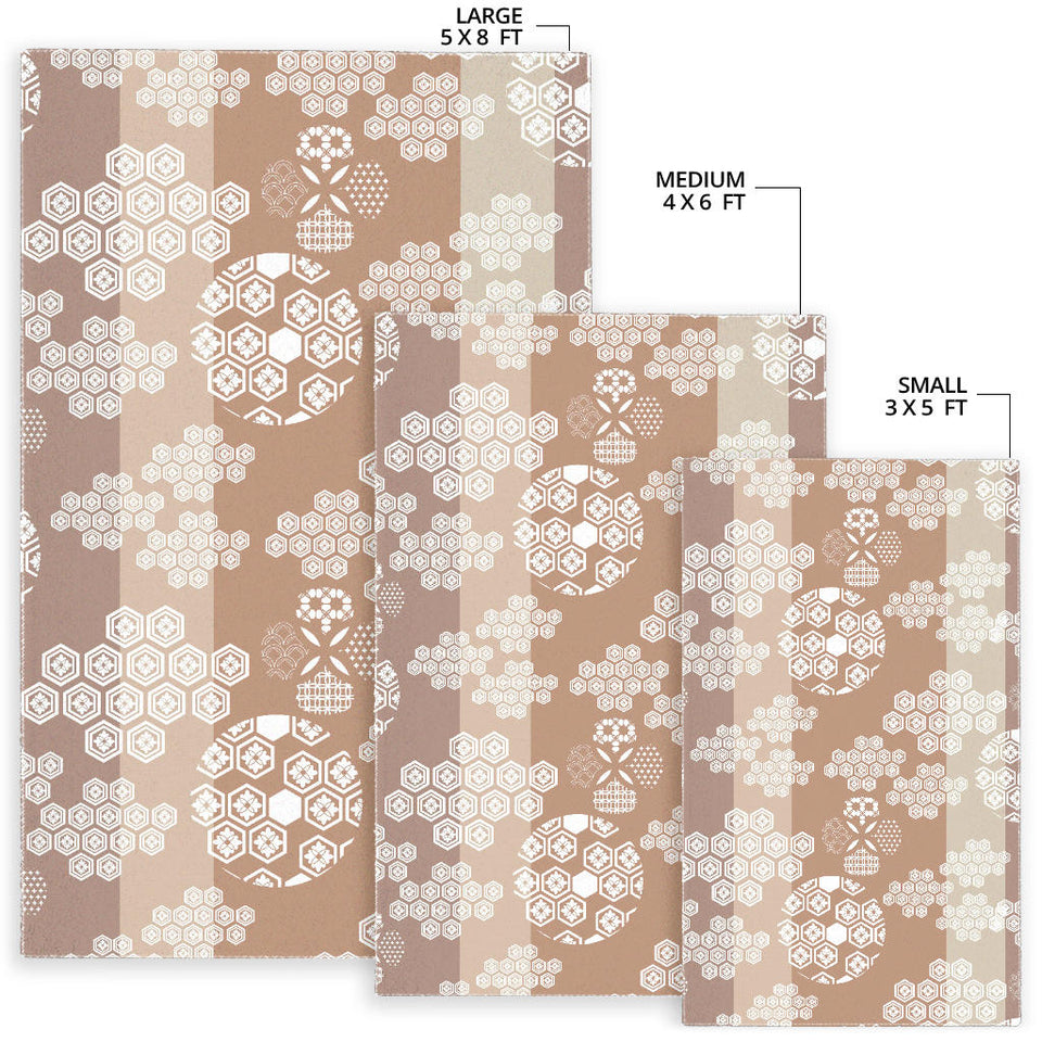 Beautiful Hexagon Japanese  Pattern Area Rug