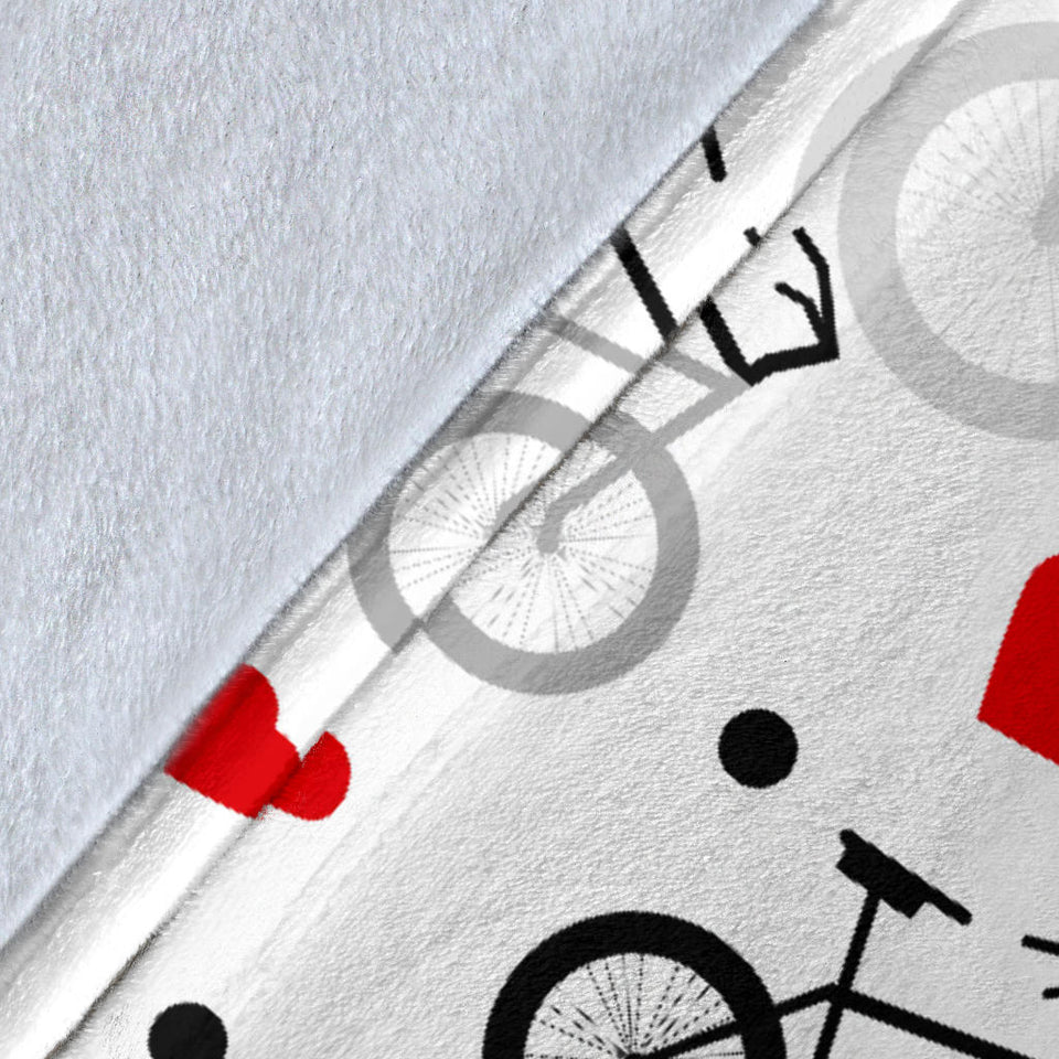 Bicycle Pattern Print Design 04 Premium Blanket