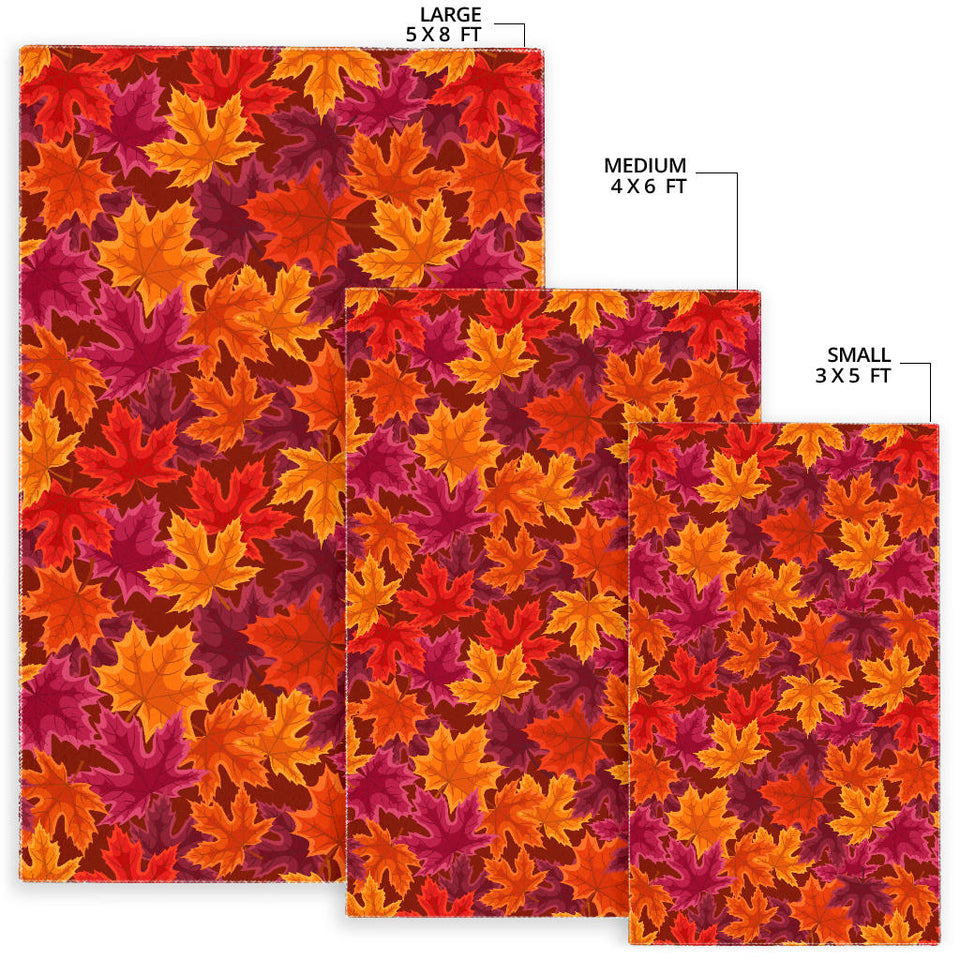 Autumn Maple Leaf Pattern Area Rug