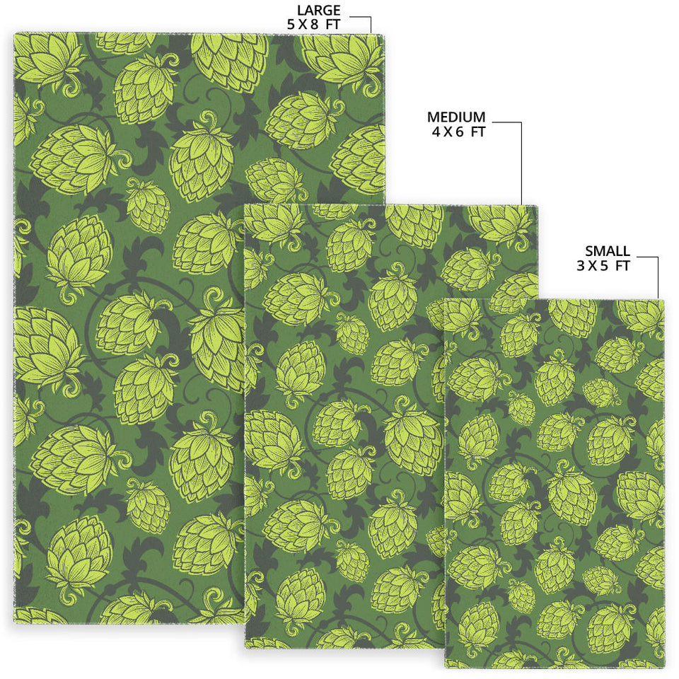 Hop Patternn Hop Cone Background Area Rug