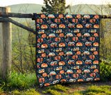 Camper Van Pattern Print Design 05 Premium Quilt