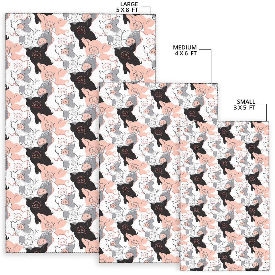 Pig Pattern Print Design 05 Area Rug