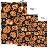 Pumpkin Flowers Spiderweb Halloween Theme Area Rug