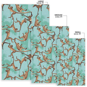 Monkey Palm Tree Background Area Rug