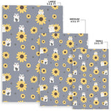 Cute Hamster Sunflower Pattern Background Area Rug