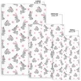 Watercolor Cute Rabbit Pattern Area Rug