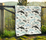Cute Dolphins Childish Style Pattern Premium Quilt