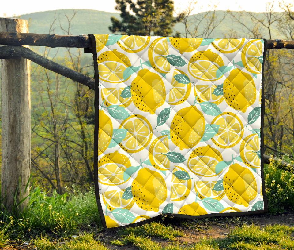 Lemon Design Pattern Premium Quilt