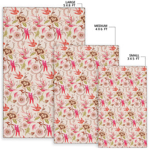 Swallow Pattern Print Design 01 Area Rug