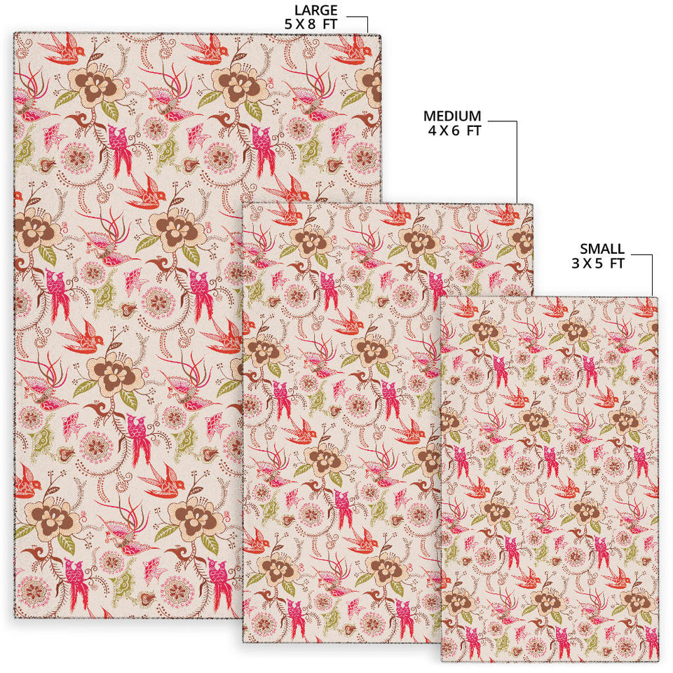 Swallow Pattern Print Design 01 Area Rug