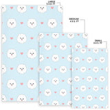 White Cute Pomeranian Pattern Area Rug