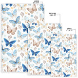 Blue Butterfly Pattern Area Rug