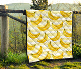 Banana Pattern Blackground Premium Quilt