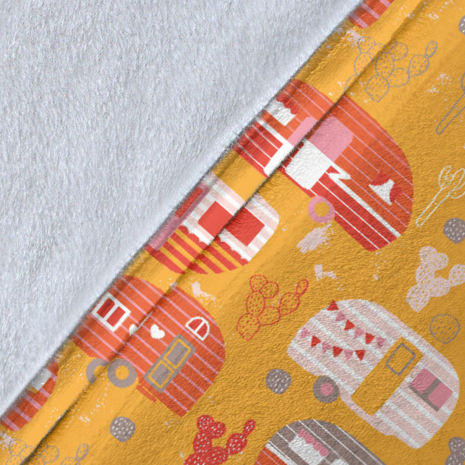 Camper Van Pattern Print Design 04 Premium Blanket
