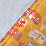 Camper Van Pattern Print Design 04 Premium Blanket
