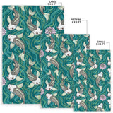 Koi Fish Carp Fish Lotus Pattern Area Rug