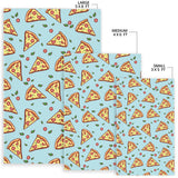 Hand Drawn Pizza Blue Background Area Rug