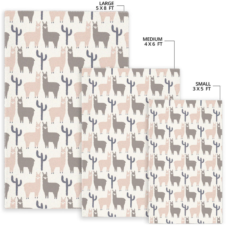 Llama Alpaca Pattern Area Rug