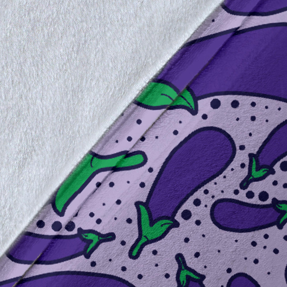 Eggplant Pattern Print Design 03 Premium Blanket