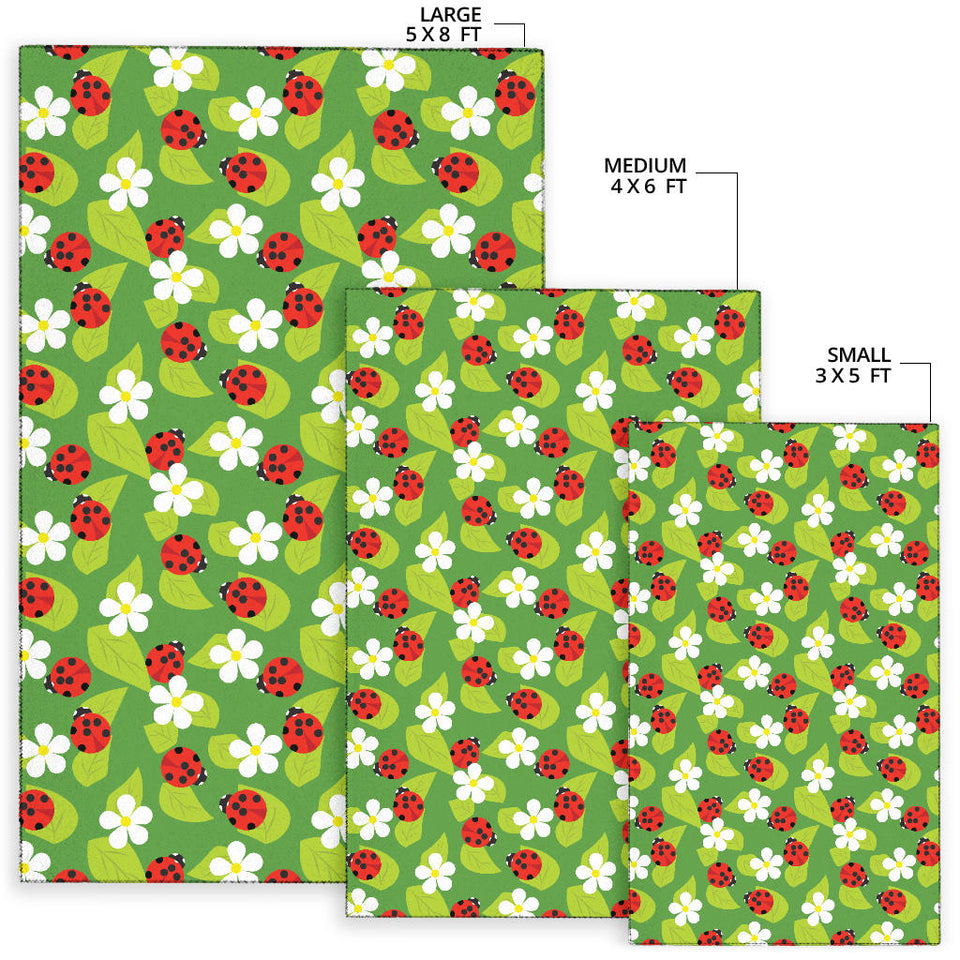 Ladybug Pattern Print Design 01 Area Rug