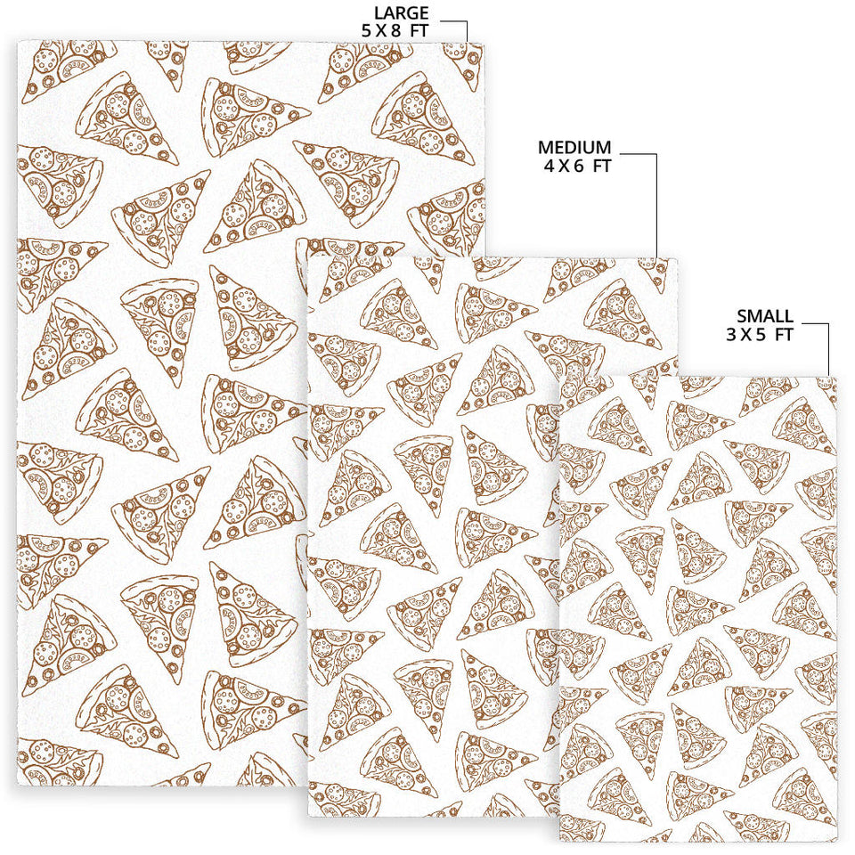 Hand Drawn Pizza Pattern Area Rug