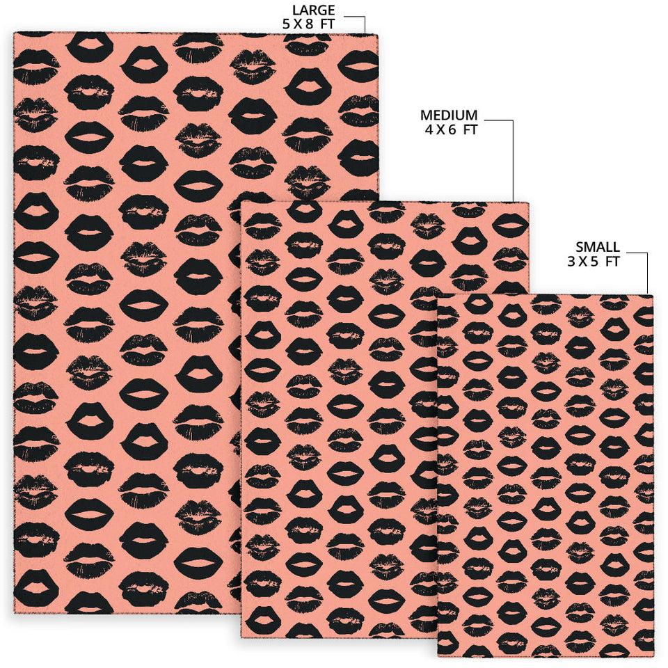 Lips Pattern Print Design 02 Area Rug
