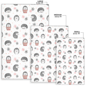 Hedgehog Pattern Print Design 02 Area Rug