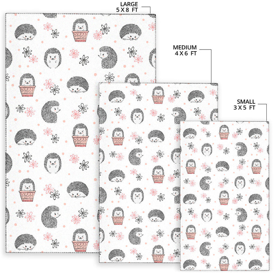 Hedgehog Pattern Print Design 02 Area Rug