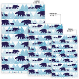 Polar Bear Winter Snow Pattern Area Rug