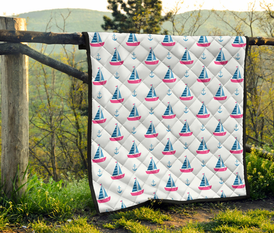 Sailboat Anchor Pattern Premium Quilt