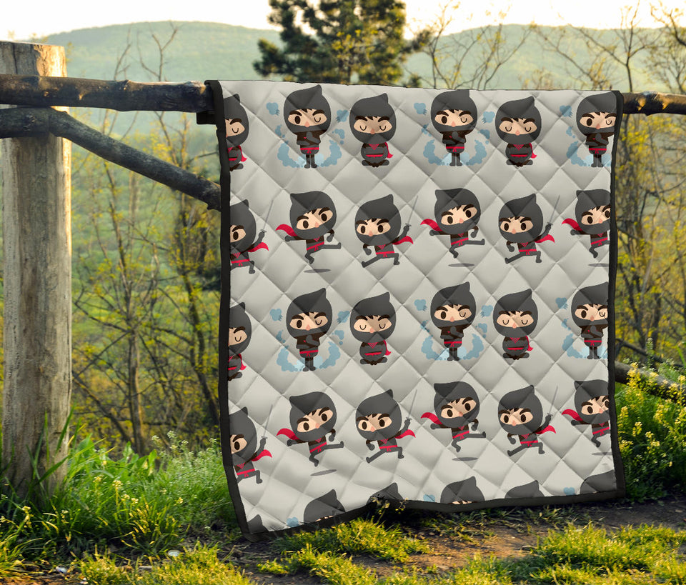 Cute Ninja Pattern Premium Quilt
