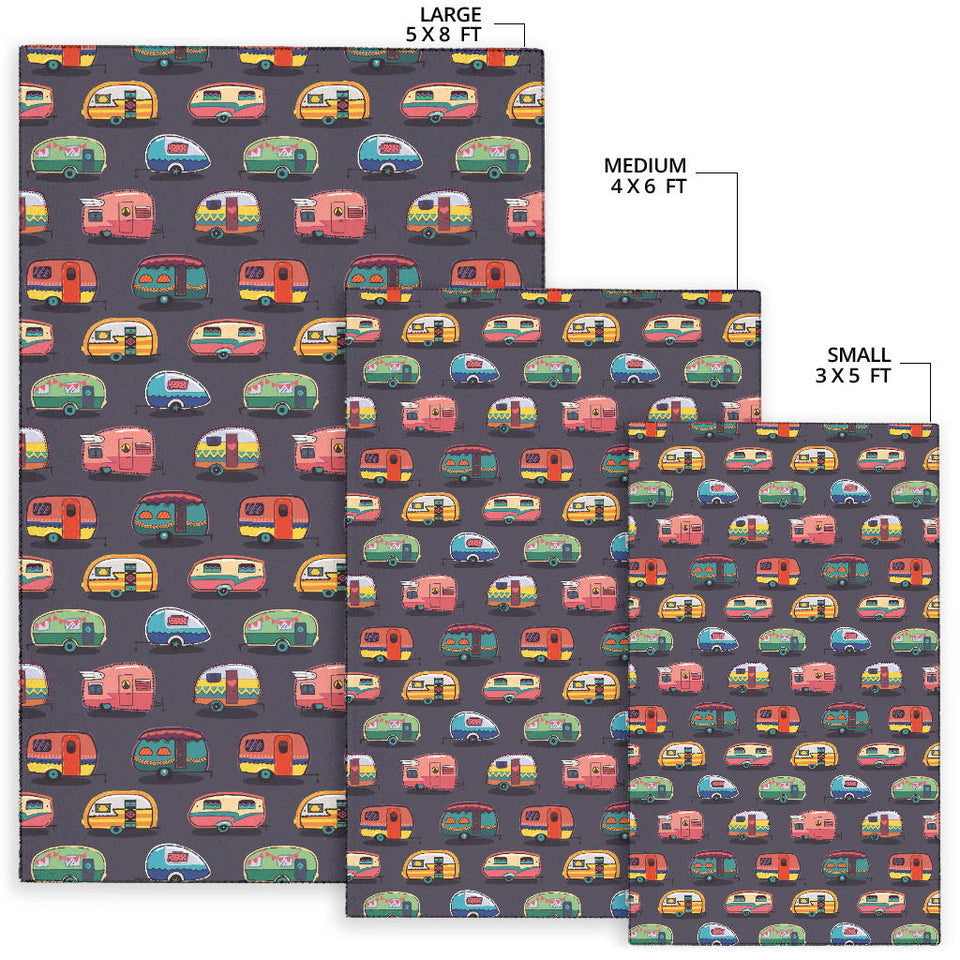 Camper Van Pattern Print Design 02 Area Rug