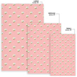 Cute Hamster Cheese Pattern Pink Background Area Rug