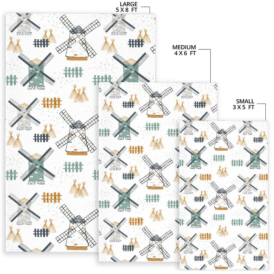 Windmill Pattern Area Rug