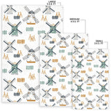 Windmill Pattern Area Rug