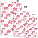 Pink Lotus Waterlily Pattern Area Rug