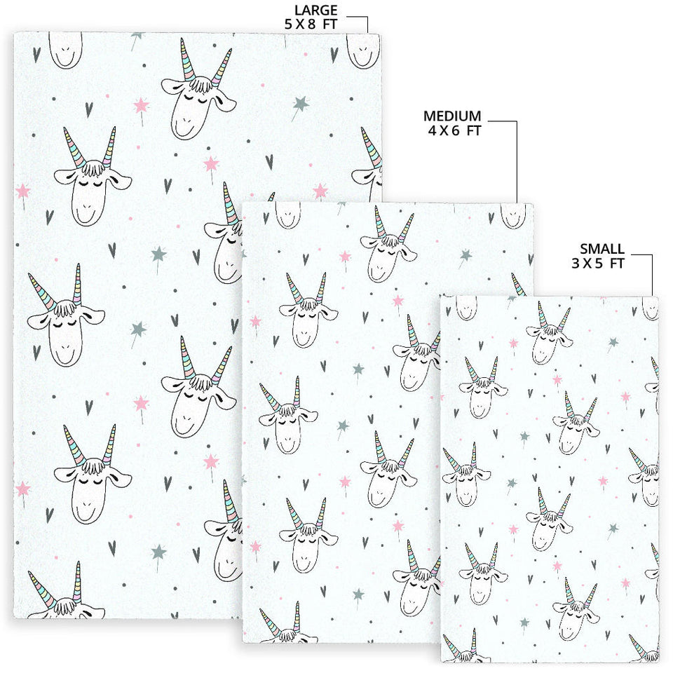 Cute Goat Design Pattern Area Rug