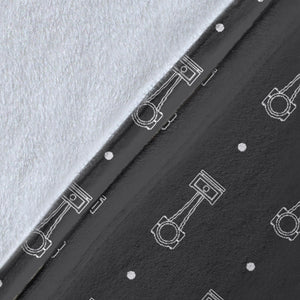 Engine Piston Black Background Pattern Print Design 02 Premium Blanket
