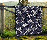 Bicycle Pattern Print Design 03 Premium Quilt