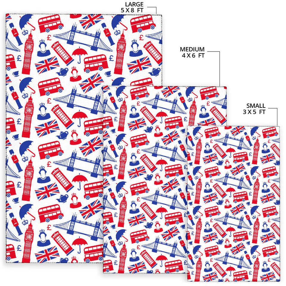 British Pattern Print Design 01 Area Rug