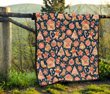 Christmas Gingerbread Cookie Pattern Premium Quilt