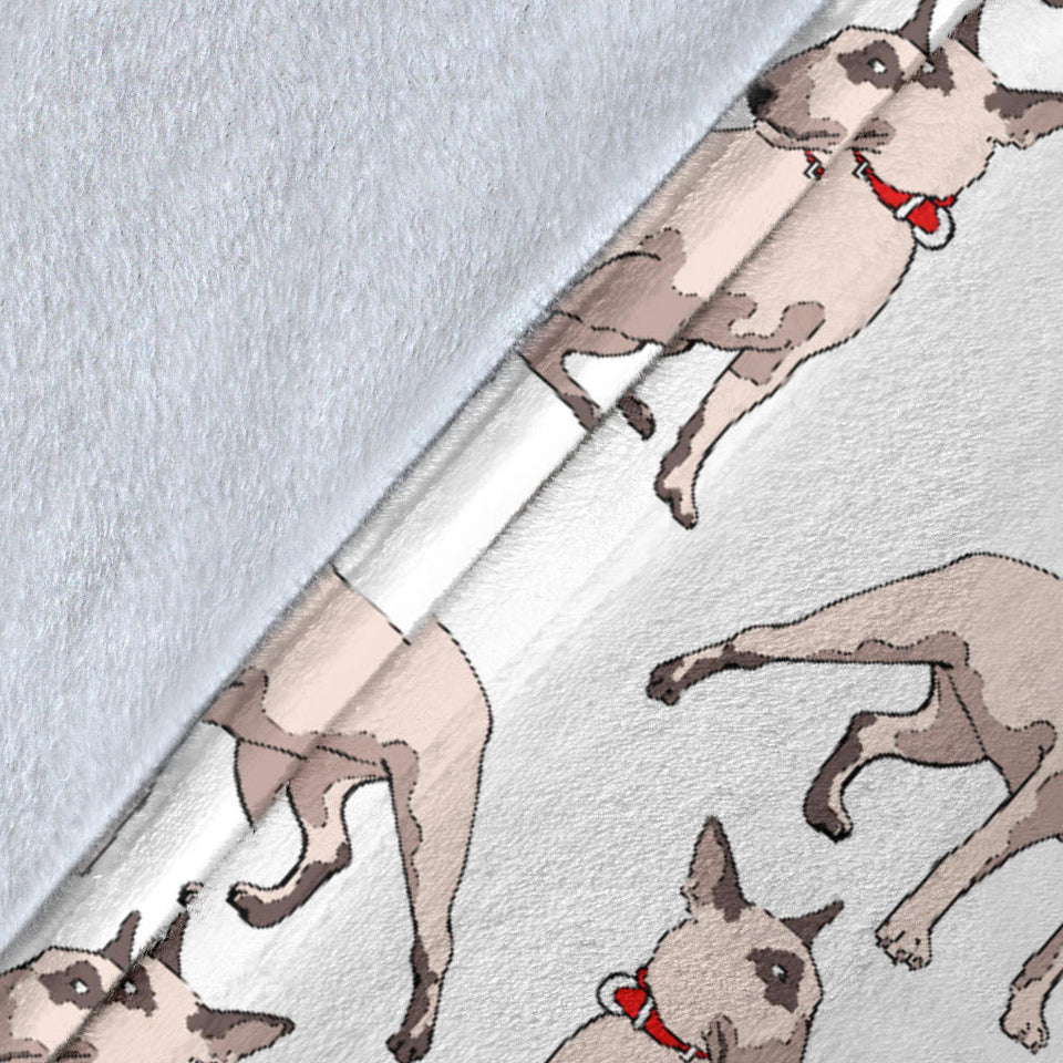 Bull Terrier Pattern Print Design 04 Premium Blanket