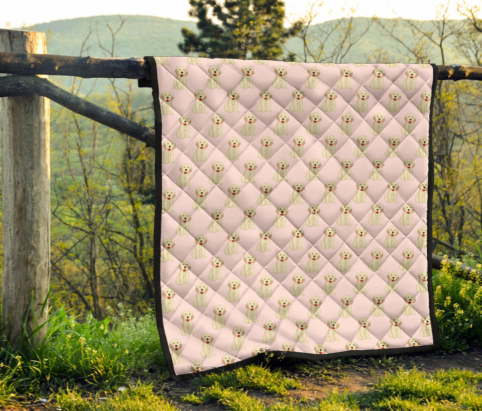 Golden Retriever Pattern Print Design 02 Premium Quilt